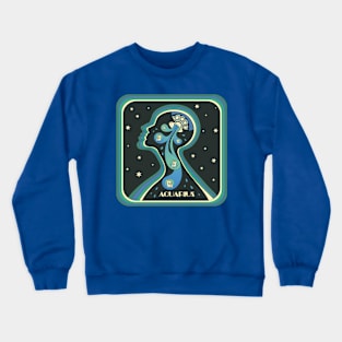 Aquarius Zodiac Design Crewneck Sweatshirt